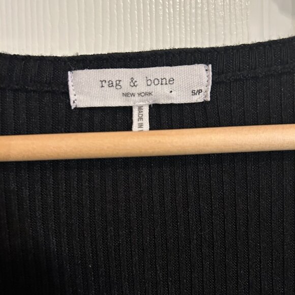 Rag & Bone The Knit Rib Cardigan Black Button Down Long Sleeve SZS Lightweight - Picture 8 of 10